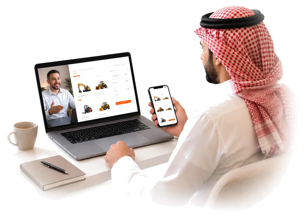 A customer in a live Rental Force demo session