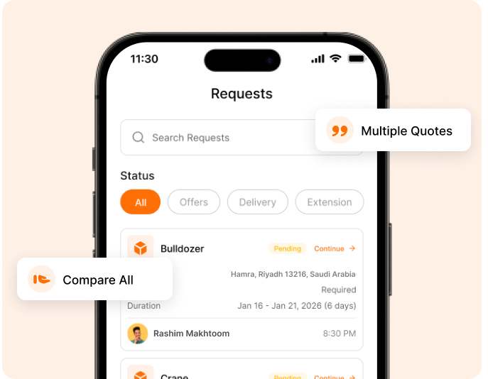 Get Matched RFQs – app screen